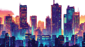 Pixel Cyberpunk City Background Vinyl Car Decal Sticker – Waterproof & UV-Resistant 7.14" Pixel Cyberpunk City Background Vinyl Car Decal Sticker – Waterproof & UV-Resistant 7.14"