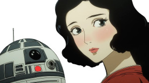 Princess Leia R2D2 Spaceship Vinyl Car Decal Sticker – Waterproof & UV-Resistant 7.14"