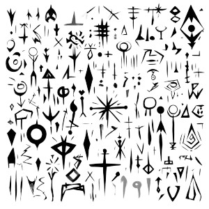 Random Symbols White Background Vinyl Car Decal Sticker – Waterproof & UV-Resistant 4.0"