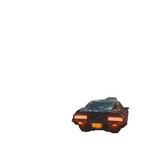 Retro Futuristic City Rain Vinyl Car Decal Sticker – Waterproof & UV-Resistant 4.0"