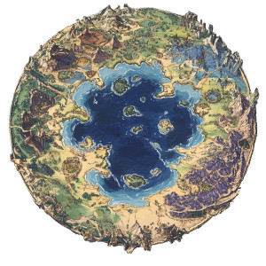 Ringed Continent 4 Kingdoms Map Vinyl Car Decal Sticker – Waterproof & UV-Resistant 4.0"