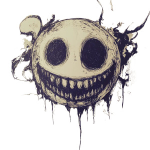 Scary Smiley Face Simple Vinyl Car Decal Sticker – Waterproof & UV-Resistant 4.0"