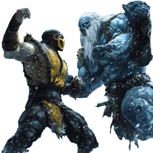Scorpion Frost Giant Fight Vinyl Car Decal Sticker – Waterproof & UV-Resistant 4.0"