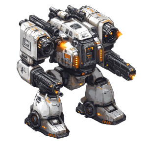 Shiny Heavy Mech Isometric Vinyl Car Decal Sticker – Waterproof & UV-Resistant 4.0"