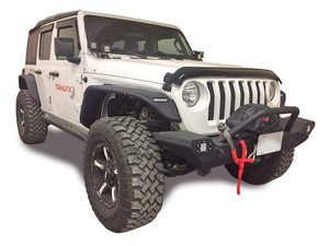 Upgrade Your Jeep Look | TrailFX Fender Flares: Textured Black, Wide 7-1/2 Inch Tire Coverage, Steel Tubing, LED Lights: Set Of 2