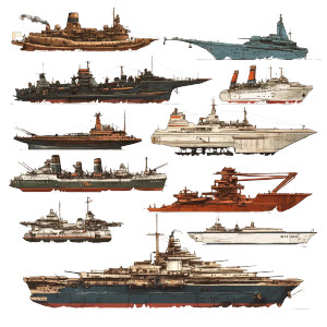 Sprite Sheet Ships 1920S Vinyl Car Decal Sticker – Waterproof & UV-Resistant 4.0"