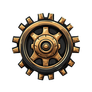 Steampunk Cog Icon Vinyl Car Decal Sticker – Waterproof & UV-Resistant 4.0"