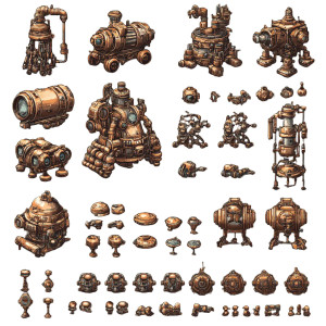 Steam Punk Dark Rusted Automaton Vinyl Car Decal Sticker – Waterproof & UV-Resistant 4.0"