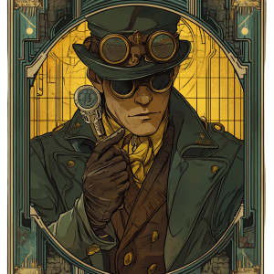 Steampunk Detective Tarot Vinyl Car Decal Sticker – Waterproof & UV-Resistant 4.0"