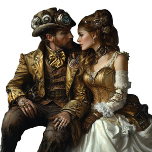 Steampunk Friends Image Vinyl Car Decal Sticker – Waterproof & UV-Resistant 4.0"