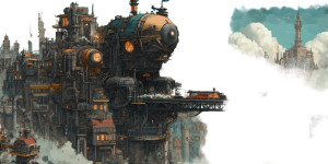 Steampunk World Mecha Moebius Vinyl Car Decal Sticker – Waterproof & UV-Resistant 8.0"