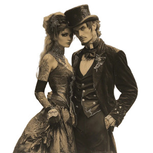 Victorian Punk Couple Park Vinyl Car Decal Sticker – Waterproof & UV-Resistant 4.0" Victorian Punk Couple Park Vinyl Car Decal Sticker – Waterproof & UV-Resistant 4.0"