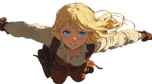 Victorian Woman Airship Fantasy Vinyl Car Decal Sticker – Waterproof & UV-Resistant 7.22"