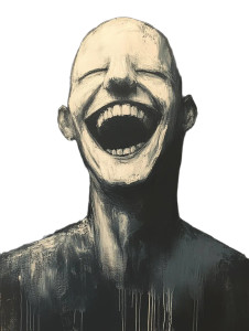 Weird Laughing Man Painting Vinyl Car Decal Sticker – Waterproof & UV-Resistant 4.0"