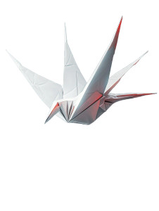 White Origami Crane Mecha Vinyl Car Decal Sticker – Waterproof & UV-Resistant 4.11"