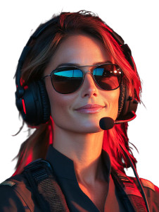 Woman Pilot Portrait Vinyl Car Decal Sticker – Waterproof & UV-Resistant 4.0"