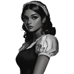 Young Latina Maid Noir Vinyl Car Decal Sticker – Waterproof & UV-Resistant 4.0"