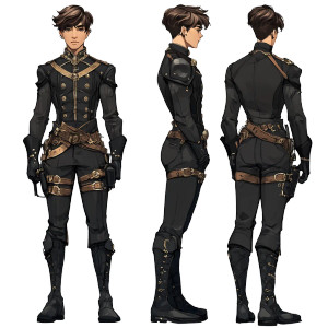 Yuki Steampunk Outfit Vinyl Car Decal Sticker – Waterproof & UV-Resistant 4.0"