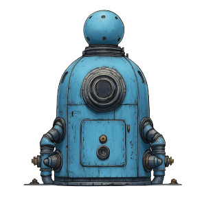 Blue Turret Device Vinyl Car Decal Sticker – Waterproof & UV-Resistant 4.0"