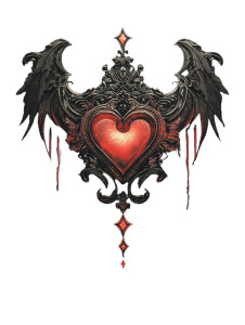 Gothic Heart Wings Crown Vinyl Car Decal Sticker – Waterproof & UV-Resistant 4.0"