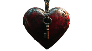 Heart Key Rembrandt Style Vinyl Car Decal Sticker – Waterproof & UV-Resistant 7.14"