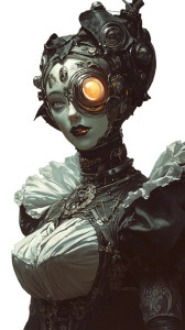 Rococo Surrealism Cyborg Witch Vinyl Car Decal Sticker – Waterproof & UV-Resistant 4.0" Rococo Surrealism Cyborg Witch Vinyl Car Decal Sticker – Waterproof & UV-Resistant 4.0"