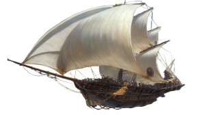 Airship Schooner Dnd Vinyl Car Decal Sticker – Waterproof & UV-Resistant 7.14"