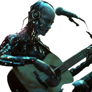 Ai Singer Guitar Realistic Vinyl Car Decal Sticker – Waterproof & UV-Resistant 4.0"