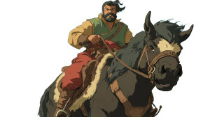 Anime Man Wilderbeest Ride Vinyl Car Decal Sticker – Waterproof & UV-Resistant 7.14"