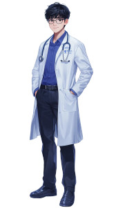 Boy Doctor Glasses Smile Vinyl Car Decal Sticker – Waterproof & UV-Resistant 4.0"