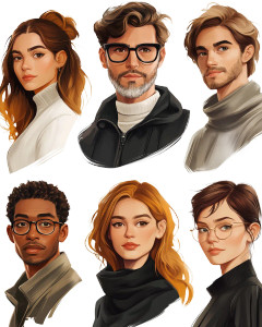 Business Avatars Set Vinyl Car Decal Sticker – Waterproof & UV-Resistant 4.0"