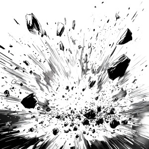 Comic Explosion Debris Vinyl Car Decal Sticker – Waterproof & UV-Resistant 4.0"