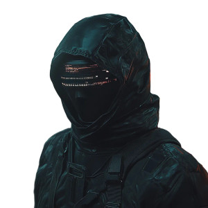 Dark Hooded Cyberpunk Figure Vinyl Car Decal Sticker – Waterproof & UV-Resistant 4.0"