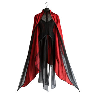 Devil Cape Black Red Vinyl Car Decal Sticker – Waterproof & UV-Resistant 4.0"