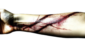 Devil Scratch Arm Dark Vinyl Car Decal Sticker – Waterproof & UV-Resistant 7.14"