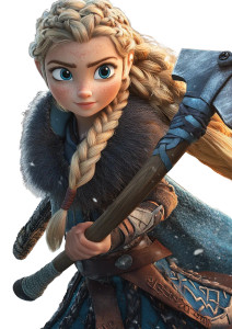 Disney Viking Girl Axe Vinyl Car Decal Sticker – Waterproof & UV-Resistant 4.0"