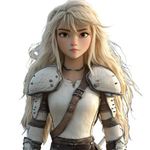 Dragon Girl White Armor Vinyl Car Decal Sticker – Waterproof & UV-Resistant 4.0"