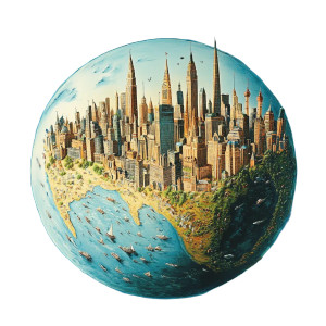 Earth Landmark Destinations Vinyl Car Decal Sticker – Waterproof & UV-Resistant 4.0"