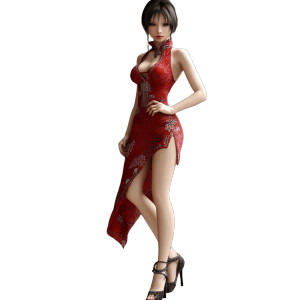 Ada Wong Red Cheongsam Vinyl Car Decal Sticker – Waterproof & UV-Resistant 4.0"