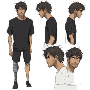 Anime Prosthetic Man Turnaround Vinyl Car Decal Sticker – Waterproof & UV-Resistant 4.0"