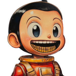 Astro Boy Golden Grill Vinyl Car Decal Sticker – Waterproof & UV-Resistant 4.0"