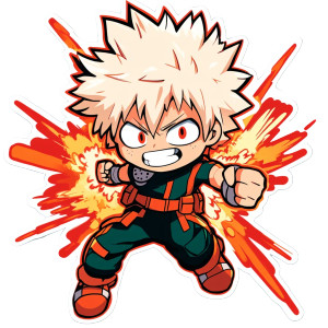 Bakugo Chibi Sticker Vinyl Car Decal Sticker – Waterproof & UV-Resistant 4.0" Bakugo Chibi Sticker Vinyl Car Decal Sticker – Waterproof & UV-Resistant 4.0"