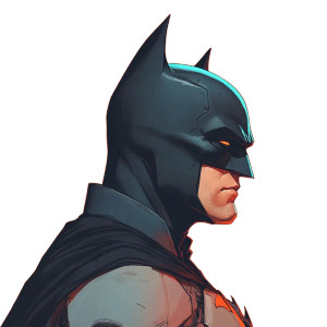 Batman Overwatch Style Profile Vinyl Car Decal Sticker – Waterproof & UV-Resistant 4.0"