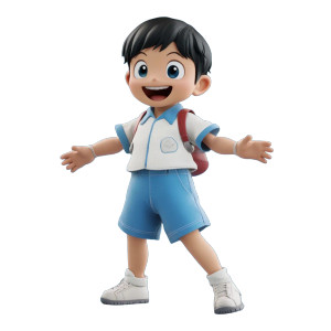 Boy Doraemon Smile Anime Vinyl Car Decal Sticker – Waterproof & UV-Resistant 4.0"