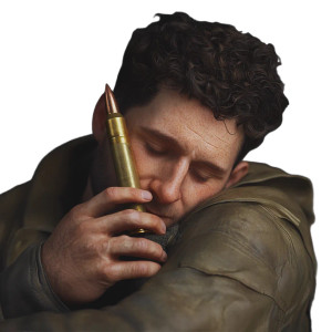 Curly Hair Man Hugging Bullet Vinyl Car Decal Sticker – Waterproof & UV-Resistant 4.0"