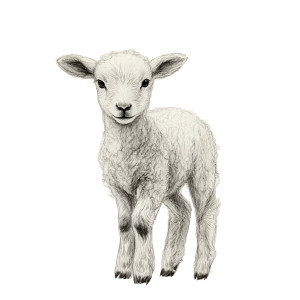 Cute Realism Lamb Side Vinyl Car Decal Sticker – Waterproof & UV-Resistant 4.0"