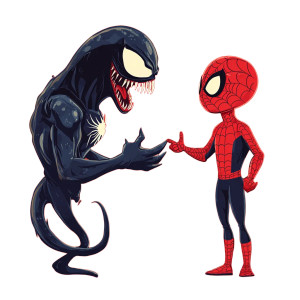 Cute Venom Talking Spiderman Vinyl Car Decal Sticker – Waterproof & UV-Resistant 4.0"