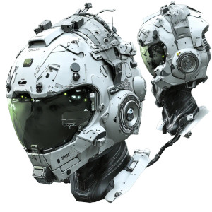 Cyberpunk Helmet Design Vinyl Car Decal Sticker – Waterproof & UV-Resistant 4.0"