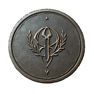 Fantasy Coin Oathsworn Emblem Vinyl Car Decal Sticker – Waterproof & UV-Resistant 4.0"