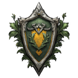 Fantasy Crest Green Silver Vinyl Car Decal Sticker – Waterproof & UV-Resistant 4.0"